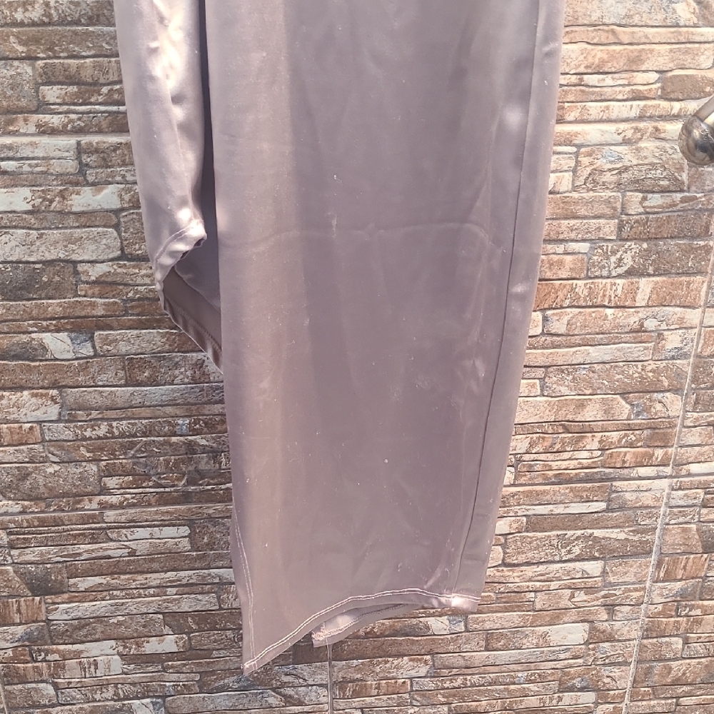 Almost Famous Asymmetrical Satin Dress in Silver - Picture 11 of 11